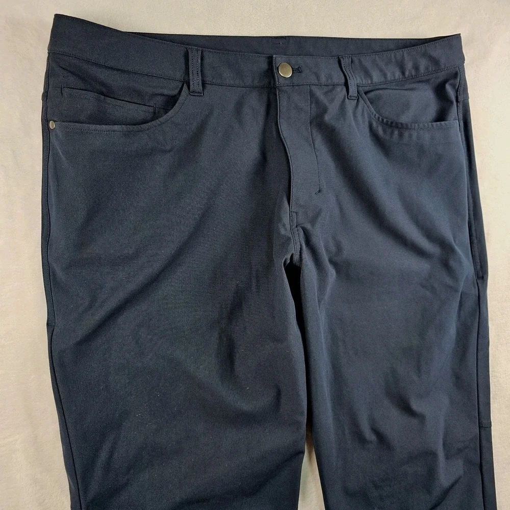 Lululemon Mens Pants 36x29 ABC Classic Warpstreme Navy Five Pocket Stretch